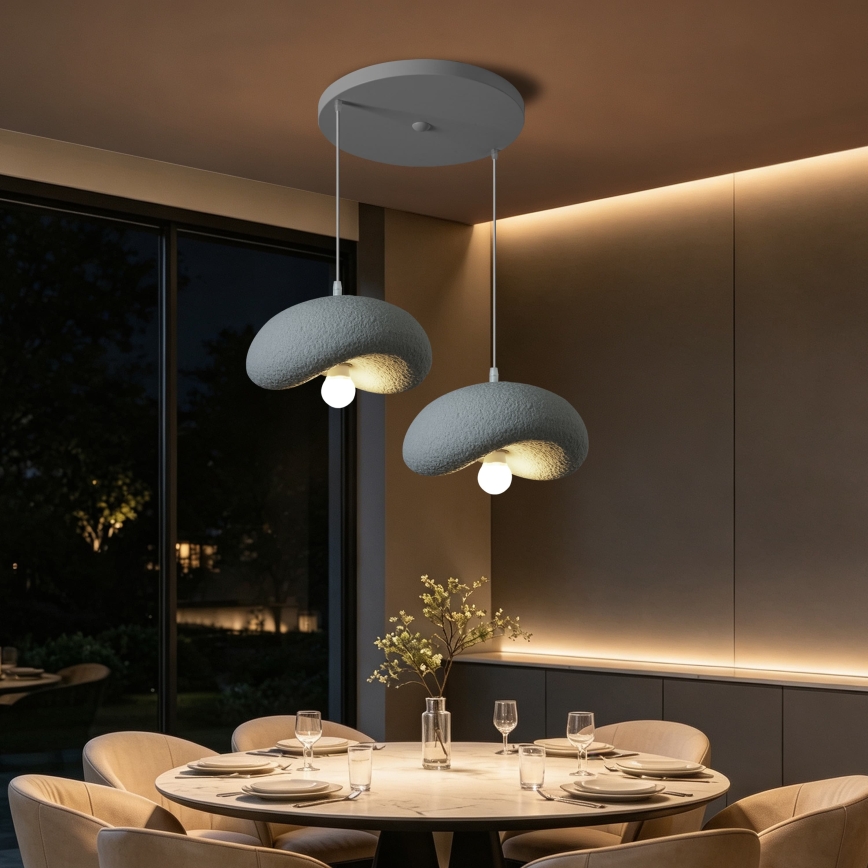 BRILAGI - Lustre suspenso por cabo WABI SABI 2xE27/60W/230V cinzento