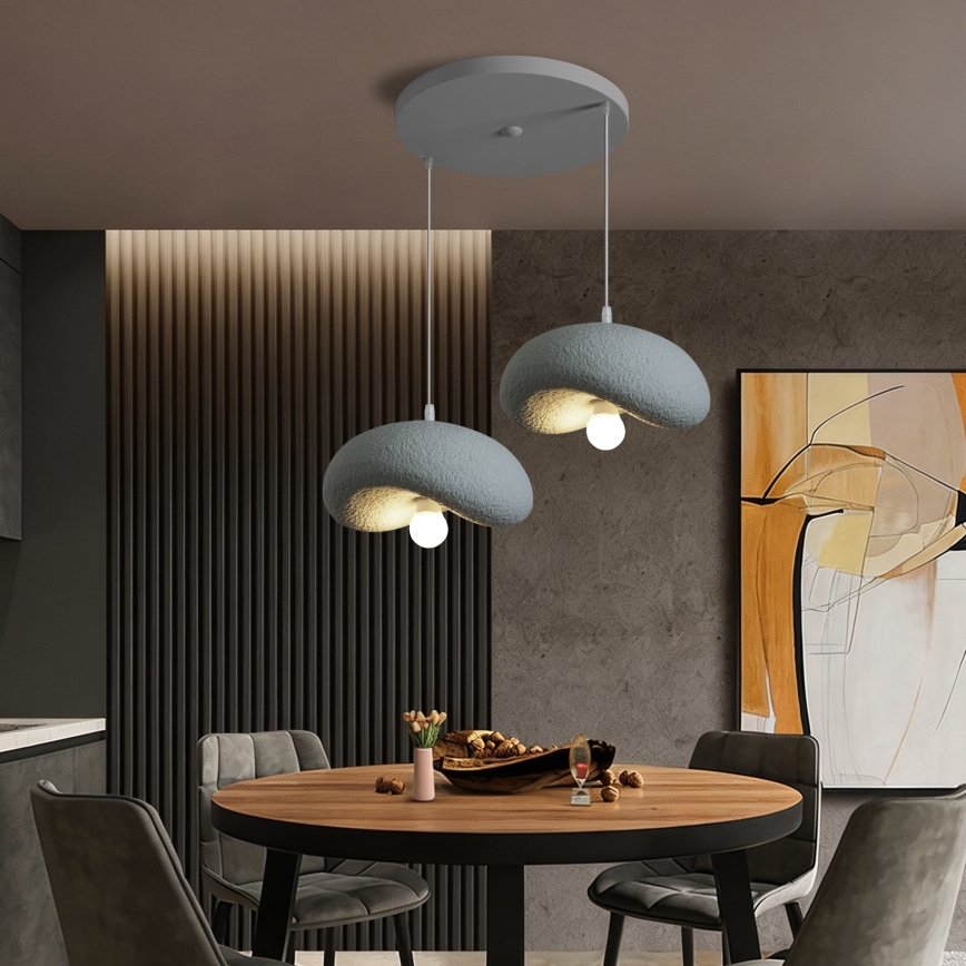 BRILAGI - Lustre suspenso por cabo WABI SABI 2xE27/60W/230V cinzento
