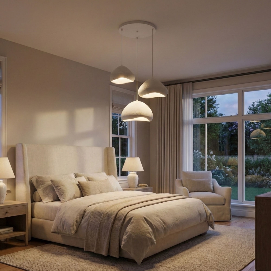 Brilagi - Lustre suspenso por cabo WABI SABI 3xE27/40W/230V Ø 82 cm branco