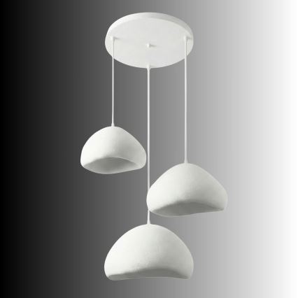 Brilagi - Lustre suspenso por cabo WABI SABI 3xE27/40W/230V Ø 82 cm branco