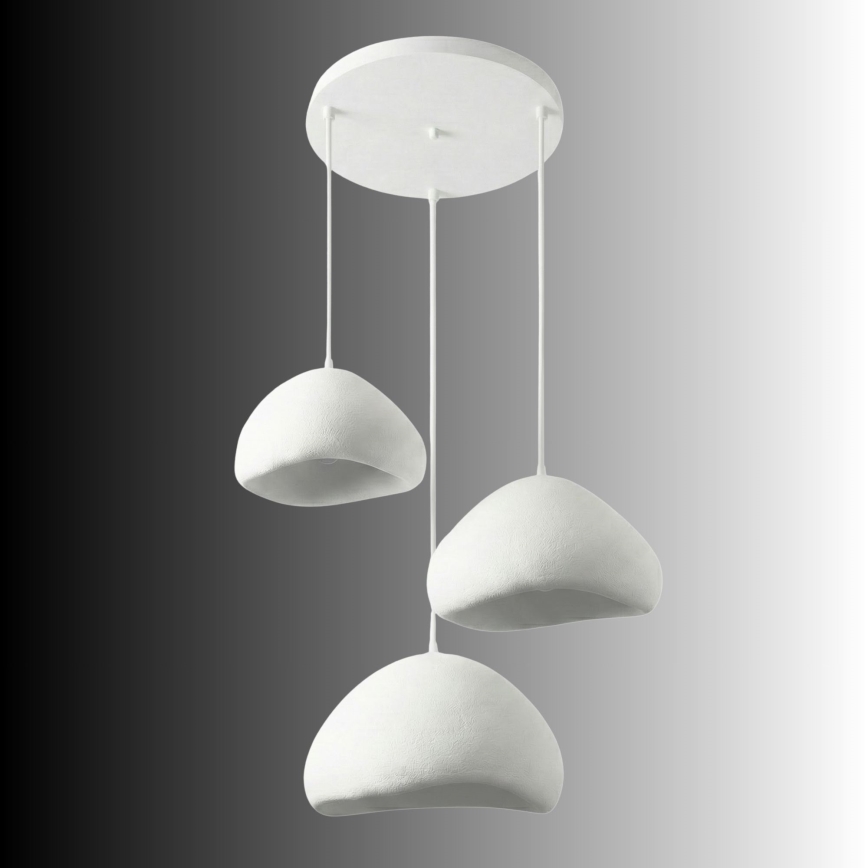 Brilagi - Lustre suspenso por cabo WABI SABI 3xE27/40W/230V Ø 82 cm branco