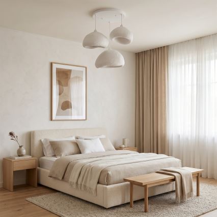 Brilagi - Lustre suspenso por cabo WABI SABI 3xE27/40W/230V Ø 82 cm branco