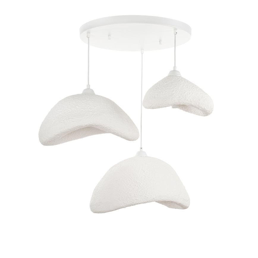 Brilagi - Lustre suspenso por cabo WABI SABI 3xE27/40W/230V Ø 82 cm branco