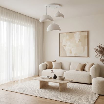 Brilagi - Lustre suspenso por cabo WABI SABI 3xE27/40W/230V Ø 82 cm branco