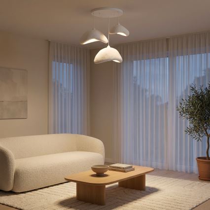Brilagi - Lustre suspenso por cabo WABI SABI 3xE27/40W/230V Ø 82 cm branco