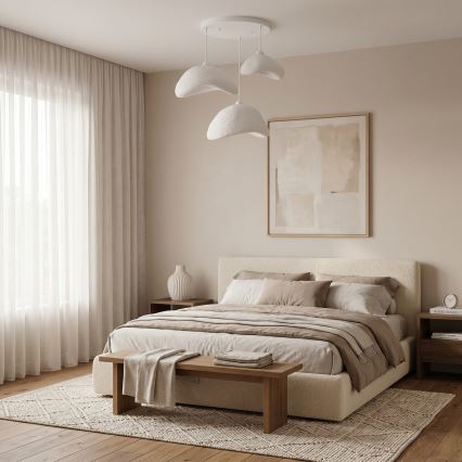 Brilagi - Lustre suspenso por cabo WABI SABI 3xE27/40W/230V Ø 82 cm branco