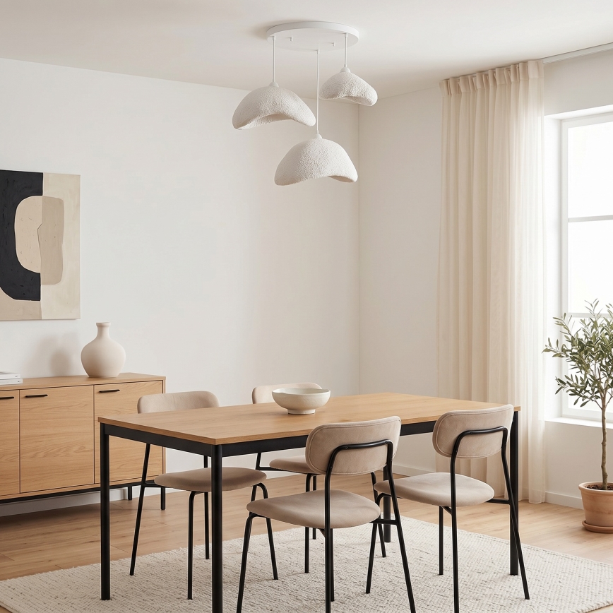 Brilagi - Lustre suspenso por cabo WABI SABI 3xE27/40W/230V Ø 82 cm branco