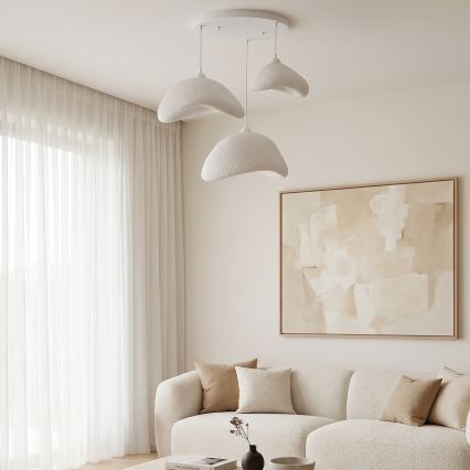 Brilagi - Lustre suspenso por cabo WABI SABI 3xE27/40W/230V Ø 82 cm branco