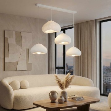 Brilagi - Lustre suspenso por cabo WABI SABI 4xE27/40W/230V branco