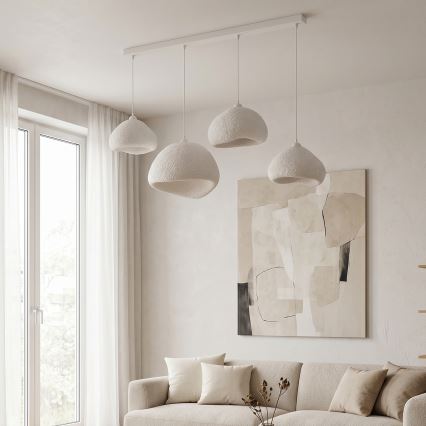 Brilagi - Lustre suspenso por cabo WABI SABI 4xE27/40W/230V branco