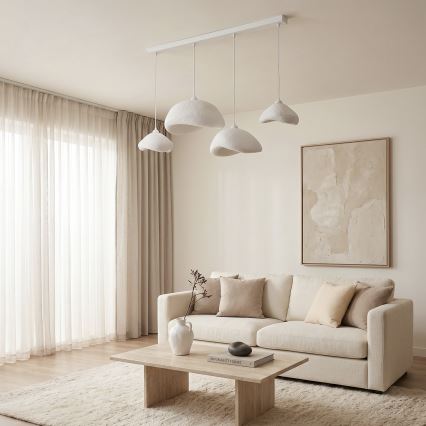 Brilagi - Lustre suspenso por cabo WABI SABI 4xE27/40W/230V branco