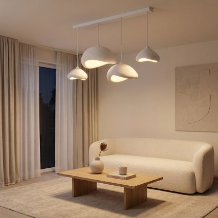 Brilagi - Lustre suspenso por cabo WABI SABI 4xE27/40W/230V branco