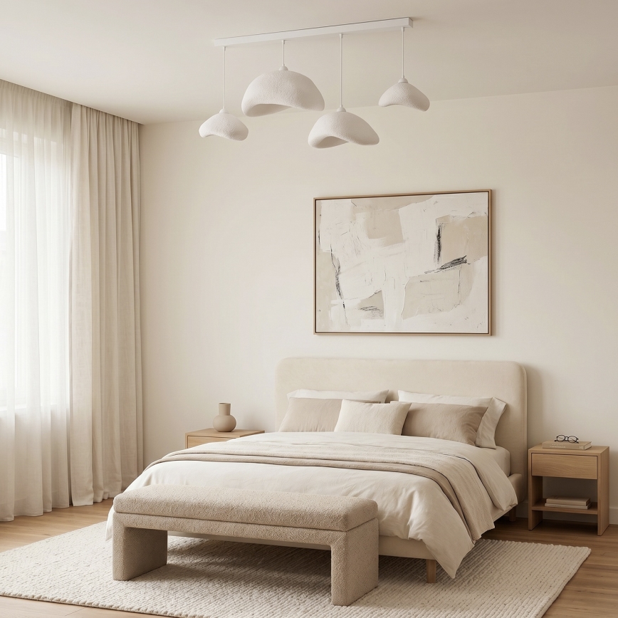 Brilagi - Lustre suspenso por cabo WABI SABI 4xE27/40W/230V branco