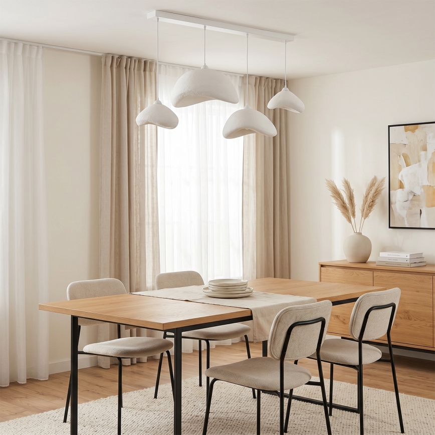 Brilagi - Lustre suspenso por cabo WABI SABI 4xE27/40W/230V branco