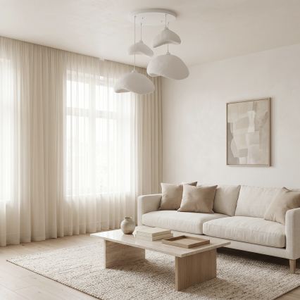 Brilagi - Lustre suspenso por cabo WABI SABI 4xE27/40W/230V Ø 90 cm branco