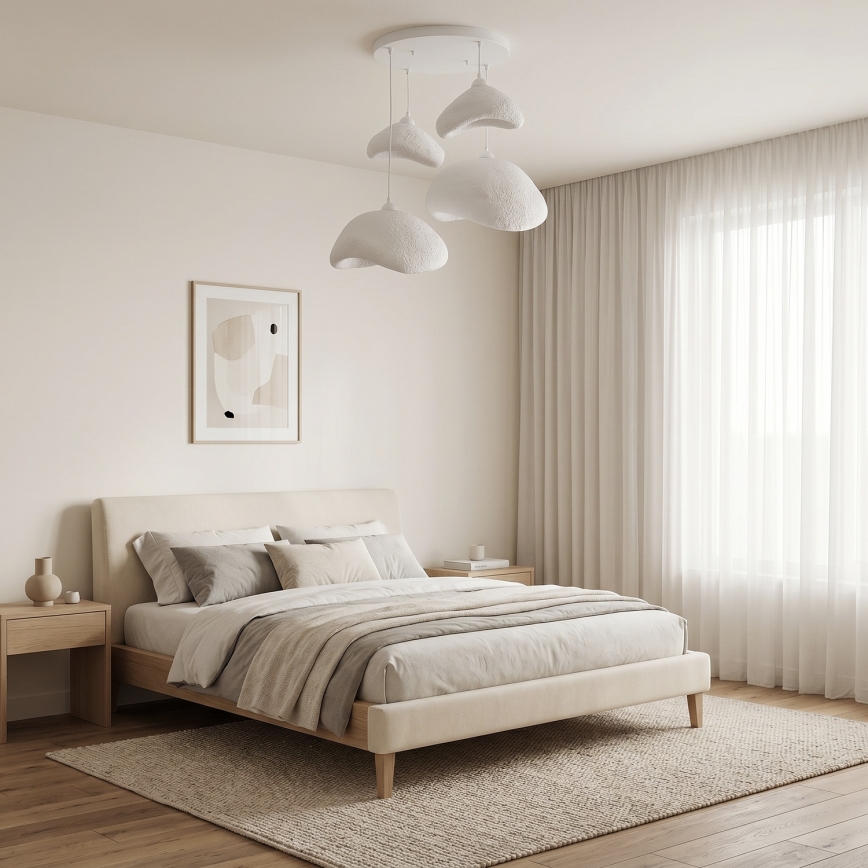 Brilagi - Lustre suspenso por cabo WABI SABI 4xE27/40W/230V Ø 90 cm branco