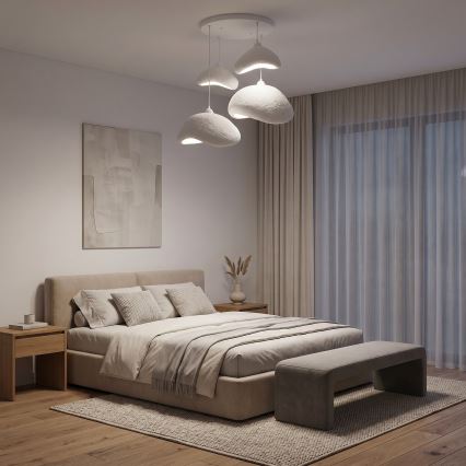 Brilagi - Lustre suspenso por cabo WABI SABI 4xE27/40W/230V Ø 90 cm branco