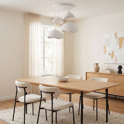 Brilagi - Lustre suspenso por cabo WABI SABI 4xE27/40W/230V Ø 90 cm branco