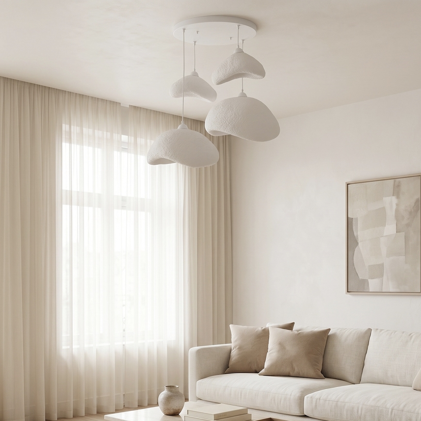 Brilagi - Lustre suspenso por cabo WABI SABI 4xE27/40W/230V Ø 90 cm branco