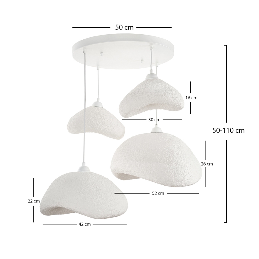 Brilagi - Lustre suspenso por cabo WABI SABI 4xE27/40W/230V Ø 90 cm branco