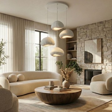 Brilagi - Lustre suspenso por cabo WABI SABI 4xE27/40W/230V Ø 95 cm branco