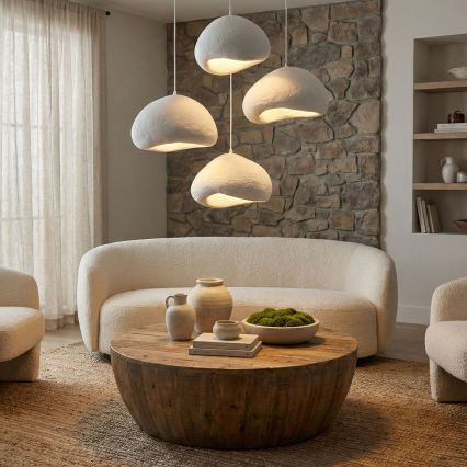 Brilagi - Lustre suspenso por cabo WABI SABI 4xE27/40W/230V Ø 95 cm branco