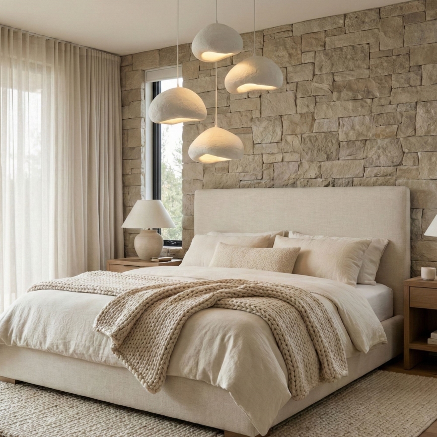 Brilagi - Lustre suspenso por cabo WABI SABI 4xE27/40W/230V Ø 95 cm branco