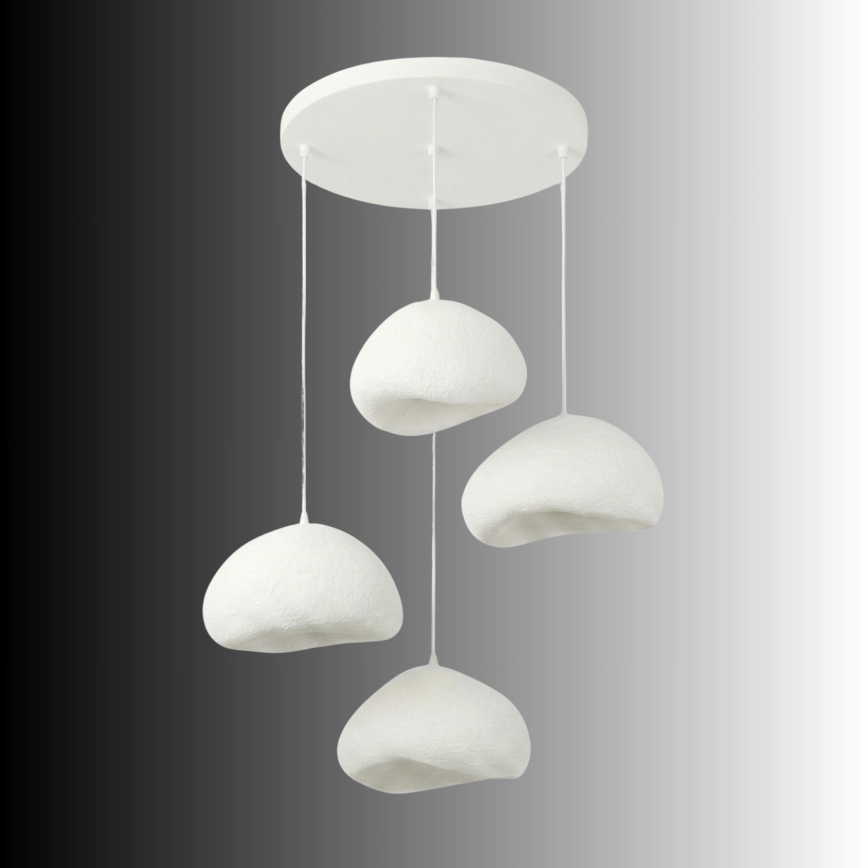 Brilagi - Lustre suspenso por cabo WABI SABI 4xE27/40W/230V Ø 95 cm branco