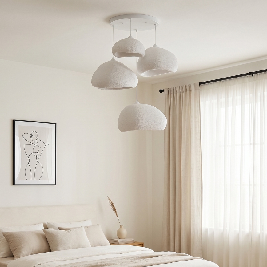 Brilagi - Lustre suspenso por cabo WABI SABI 4xE27/40W/230V Ø 95 cm branco