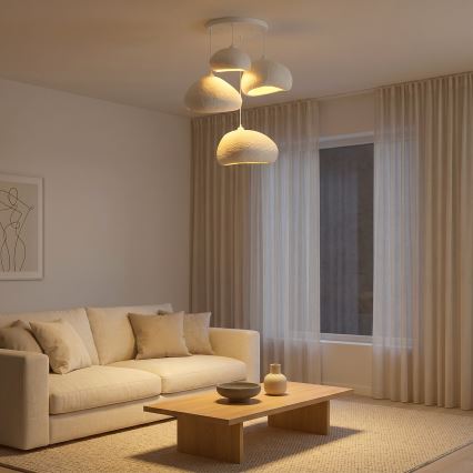 Brilagi - Lustre suspenso por cabo WABI SABI 4xE27/40W/230V Ø 95 cm branco
