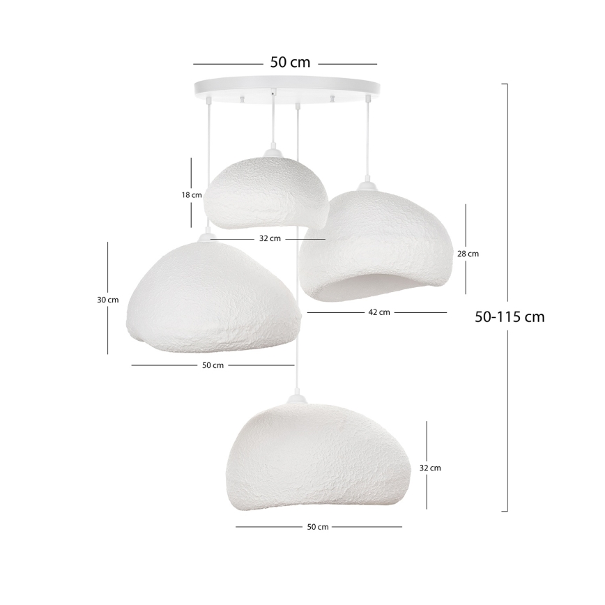 Brilagi - Lustre suspenso por cabo WABI SABI 4xE27/40W/230V Ø 95 cm branco