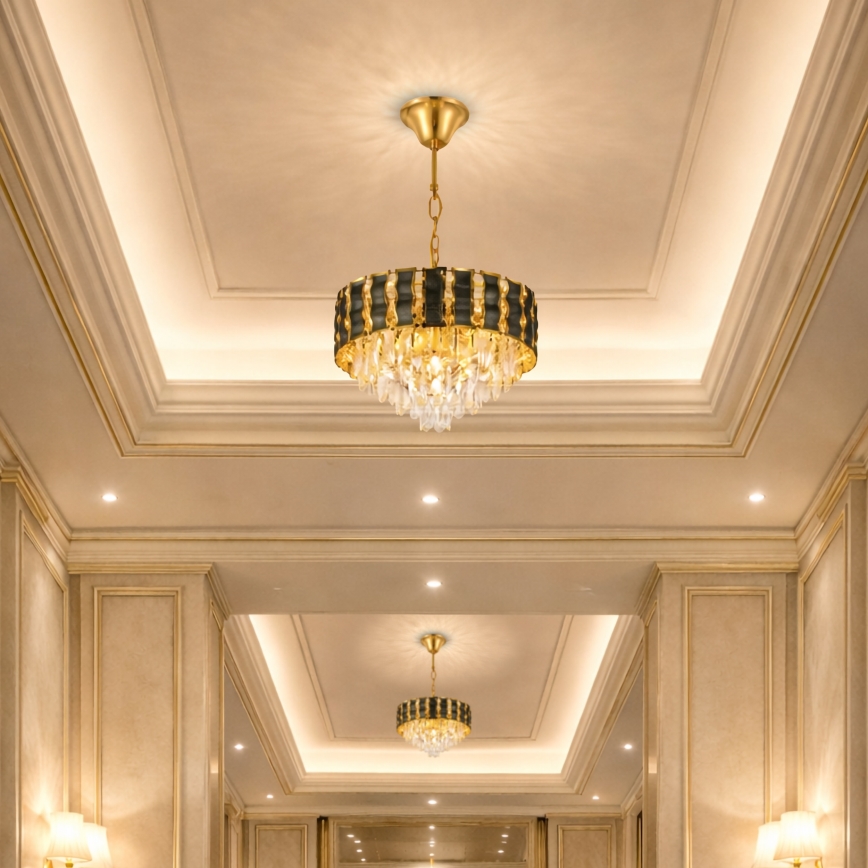 Brilagi - Lustre suspenso por corrente CRISTAL 5xE14/40W/230V Ø 38 cm