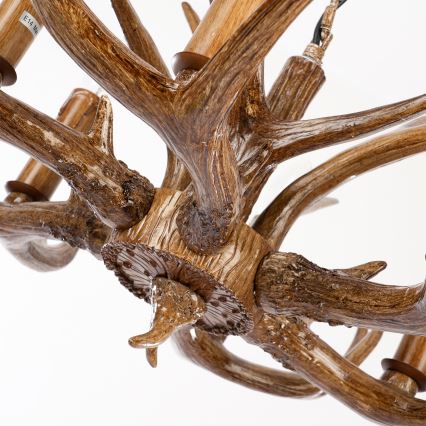 Brilagi - Lustre suspenso por corrente DEER 6xE14/10W/230V Ø 70 cm, com galhadas