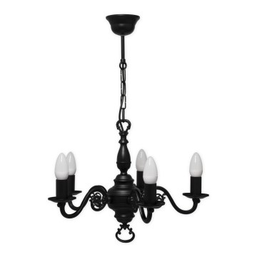 Brilagi - Lustre suspenso por corrente IMPERO 5xE14/60W/230V preto