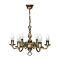 Brilagi - Lustre suspenso por corrente IMPERO 6xE14/60W/230V latão