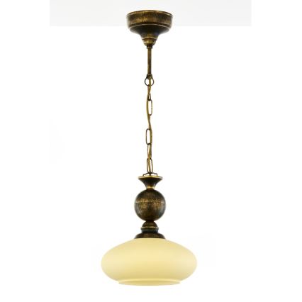 Brilagi - Lustre suspenso por corrente MOLLERO 1xE27/15W/230V Ø 24 cm bronze/patina