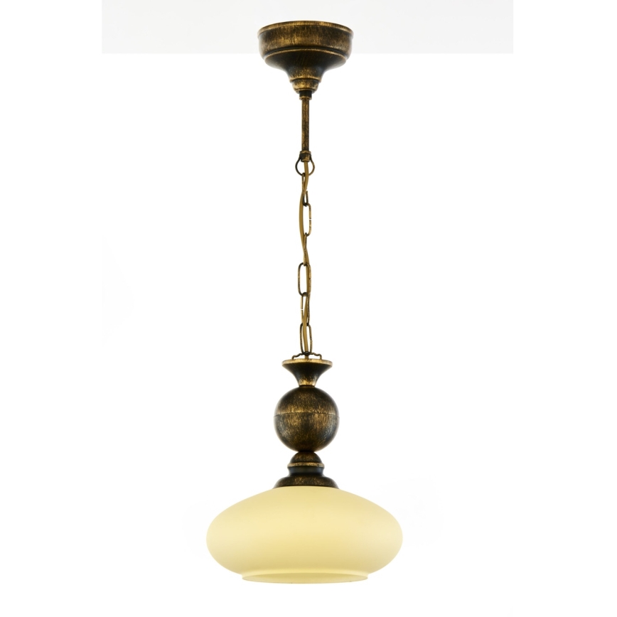 Brilagi - Lustre suspenso por corrente MOLLERO 1xE27/15W/230V Ø 24 cm bronze/patina