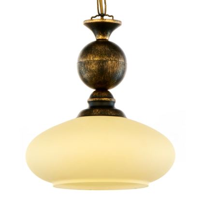 Brilagi - Lustre suspenso por corrente MOLLERO 1xE27/15W/230V Ø 24 cm bronze/patina