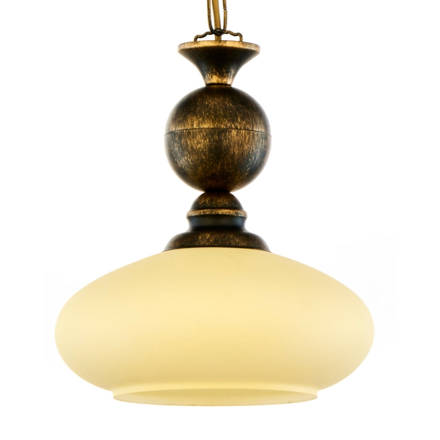 Brilagi - Lustre suspenso por corrente MOLLERO 1xE27/15W/230V Ø 24 cm bronze/patina