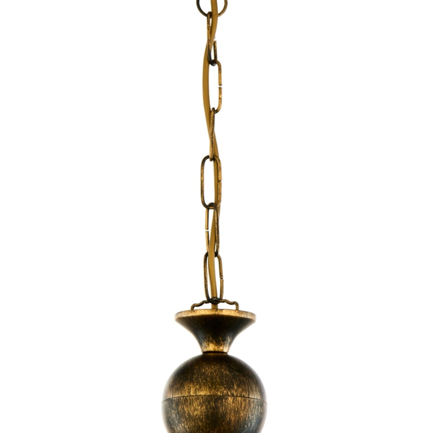 Brilagi - Lustre suspenso por corrente MOLLERO 1xE27/15W/230V Ø 24 cm bronze/patina