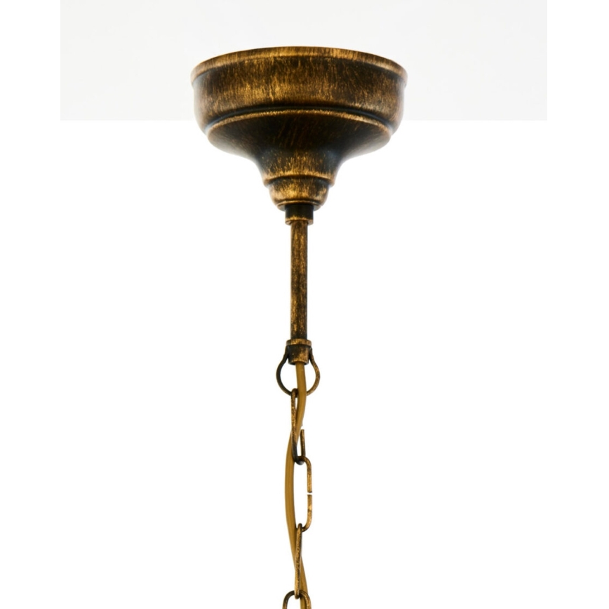 Brilagi - Lustre suspenso por corrente MOLLERO 1xE27/15W/230V Ø 24 cm bronze/patina