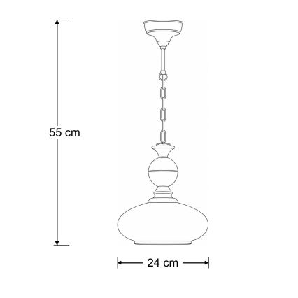 Brilagi - Lustre suspenso por corrente MOLLERO 1xE27/15W/230V Ø 24 cm bronze/patina