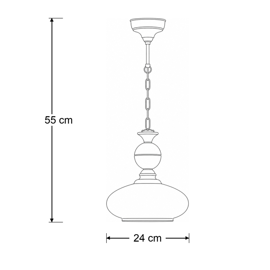 Brilagi - Lustre suspenso por corrente MOLLERO 1xE27/15W/230V Ø 24 cm bronze/patina