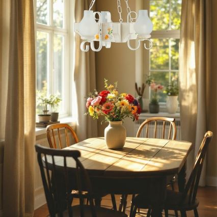 Brilagi - Lustre suspenso por corrente QUEEN 3xE14/40W/230V faia/creme