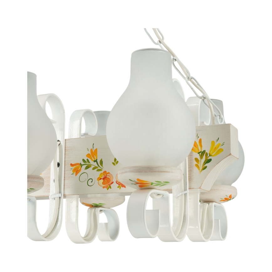 Brilagi - Lustre suspenso por corrente QUEEN 3xE14/40W/230V faia/creme