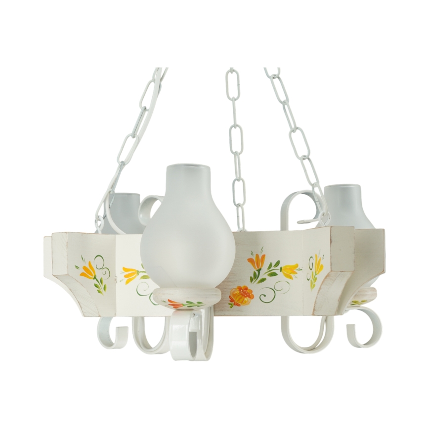 Brilagi - Lustre suspenso por corrente QUEEN 3xE14/40W/230V faia/creme
