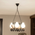 Brilagi - Lustre suspenso por corrente QUEEN 4xE14/40W/230V carvalho