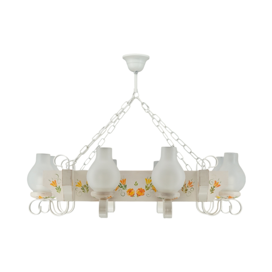 Brilagi - Lustre suspenso por corrente QUEEN 8xE14/40W/230V faia/creme