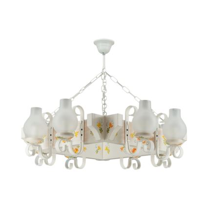 Brilagi - Lustre suspenso por corrente QUEEN 8xE14/40W/230V faia/creme