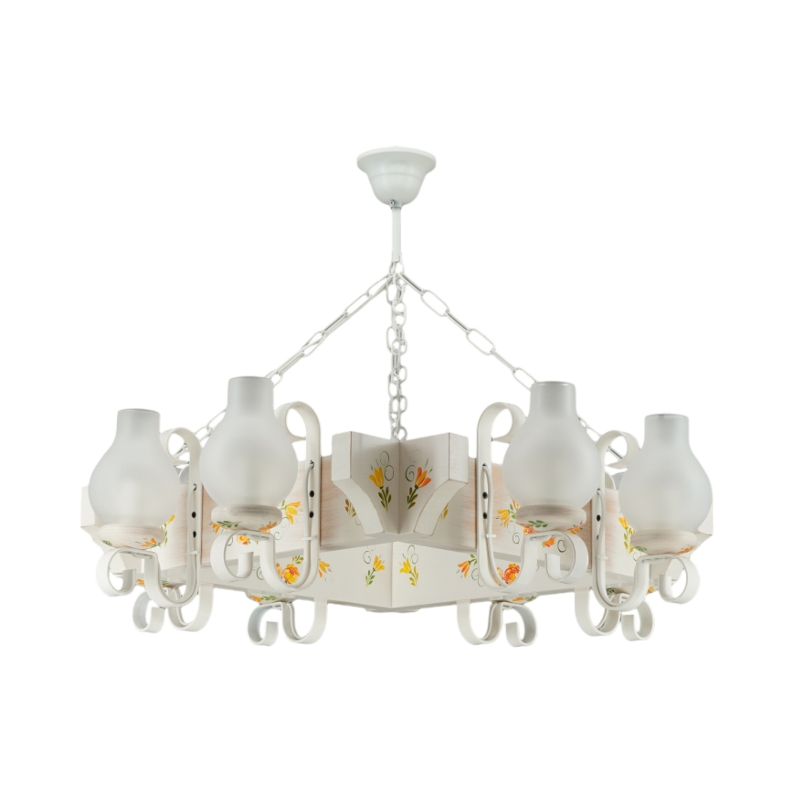 Brilagi - Lustre suspenso por corrente QUEEN 8xE14/40W/230V faia/creme